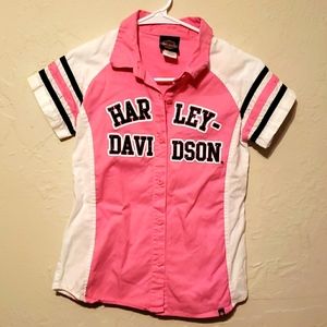 Girls glittery Harley Davidson mechanic shirt